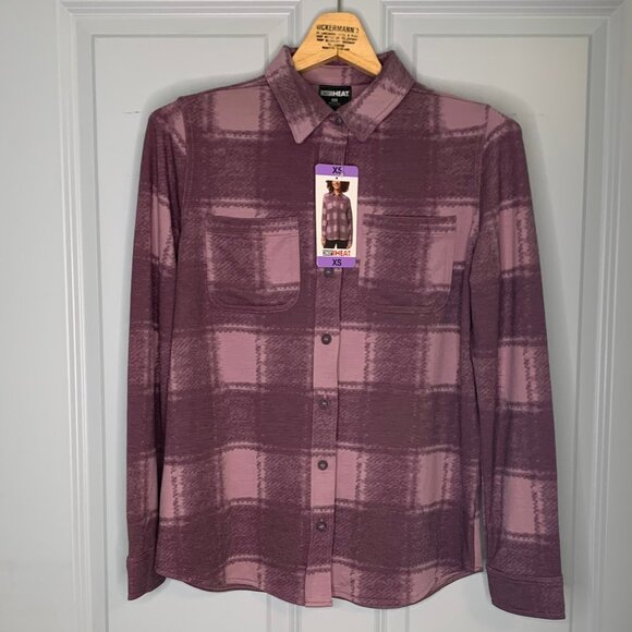 32° Degrees Heat Women's Cozy Knit Button-Up Shirt, Pearly Purple , XS NWT - Picture 1 of 7